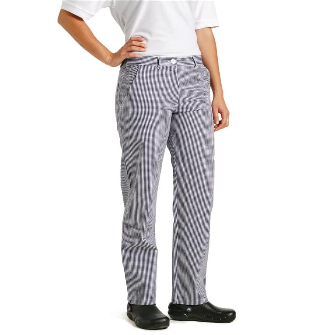 Polycotton with Elasticated Waistband Whites Easyfit Trousers in Blue 
