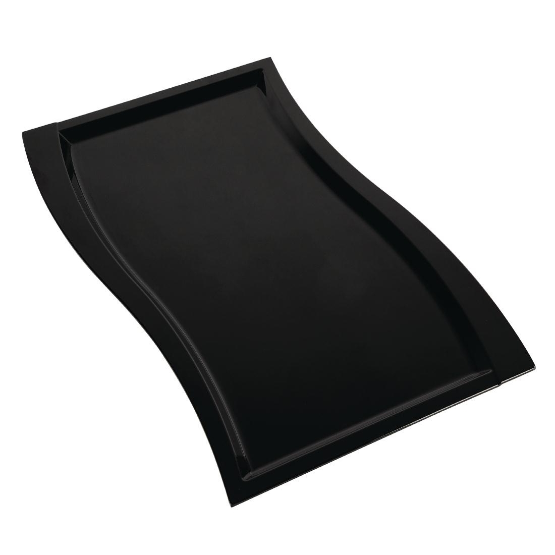 APS Wave Melamine Platter Black GN 1/1