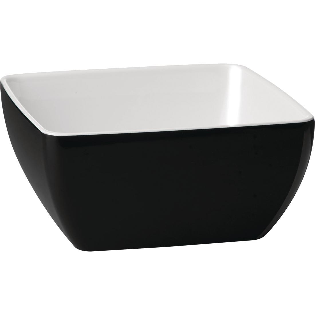 APS Pure Two Tone Bowl Melamine Black And White 125x 125mm