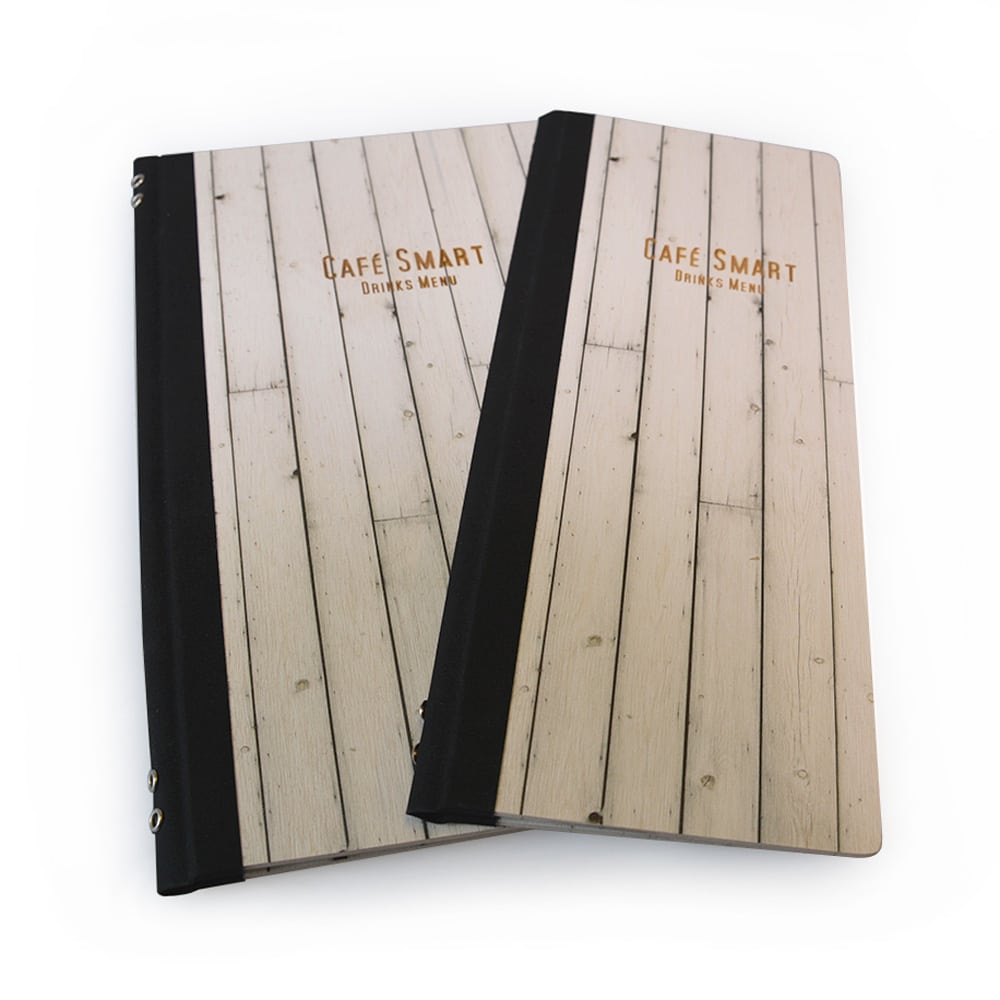 Digitally Printed Wood Veneer Menu Covers Smart Hospitality Supplies Since few years, digital decoration is an efficient option to dye wood and to decorate boards. smart hospitality supplies