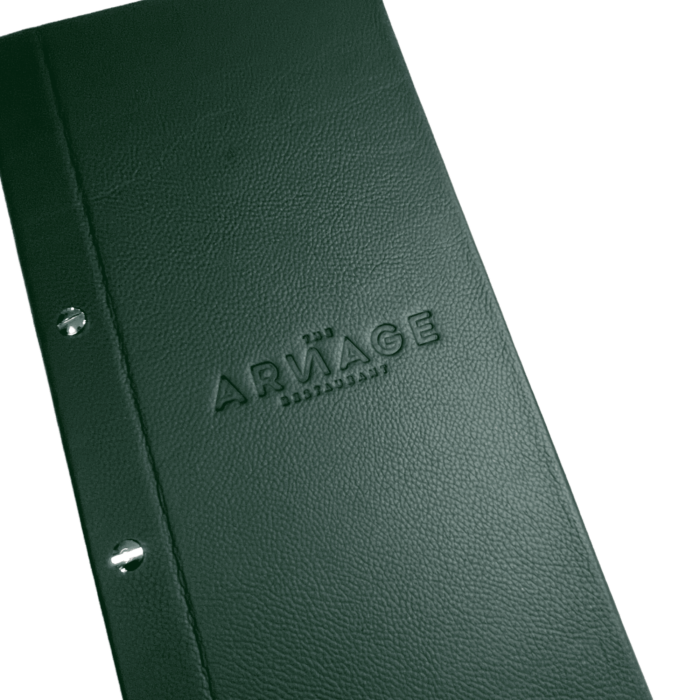 Green Real Leather Menu Covers