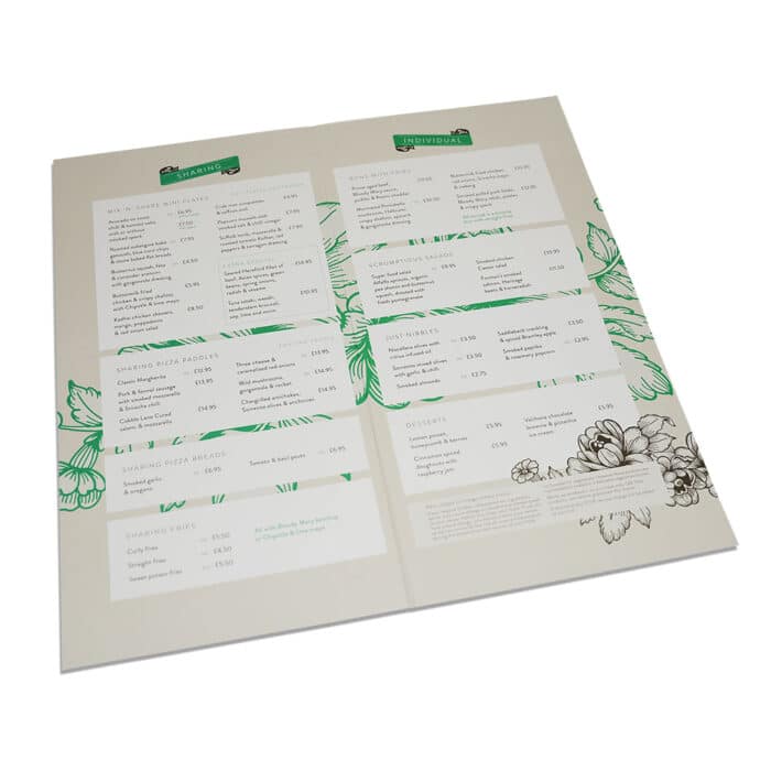 Printed Menu - Smart Hospitality Supplies