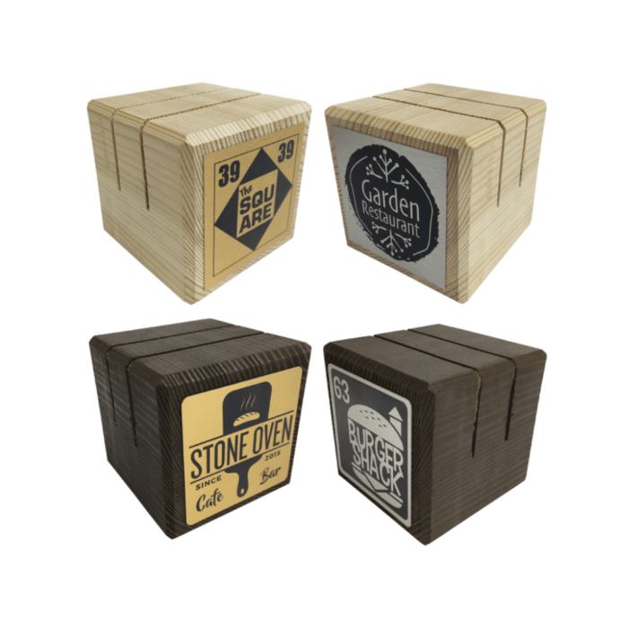 Branded Wooden Block Menu Holders - Smart Hospitality Supplies