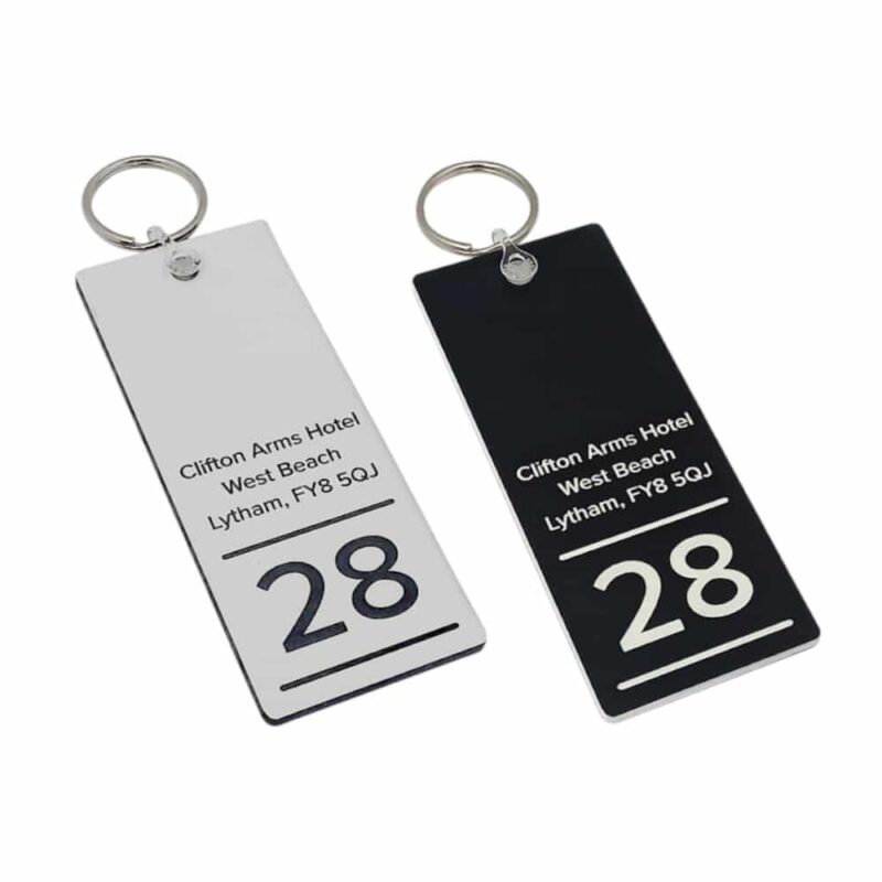 Text Engraved Hotel Key Tags - Hotel Key Fobs - Smart Hospitality Supplies