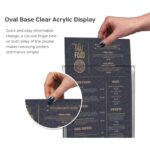 Oval Base Clear Acrylic Menu Holders - Smart Hospitality Supplies