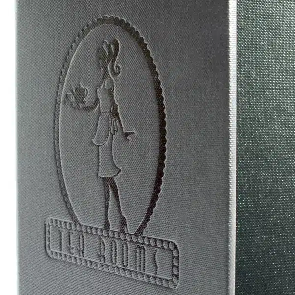 menu cover soho buckram black foil