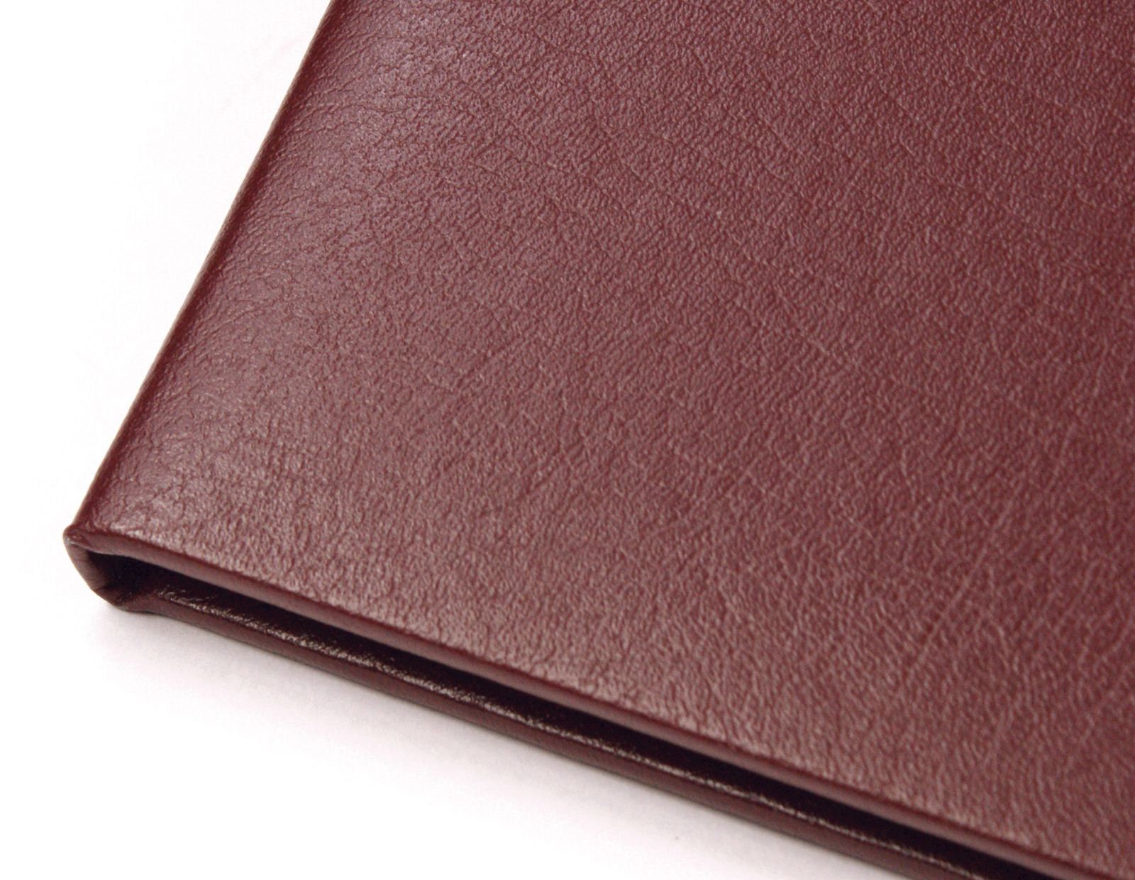 menu cover bonded leather material closeup
