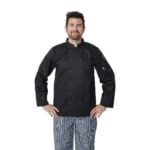 Whites Vegas Unisex Chefs Jacket Long Sleeve Black