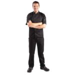 Whites Vegas Unisex Black Short Sleeve Chef Jacket