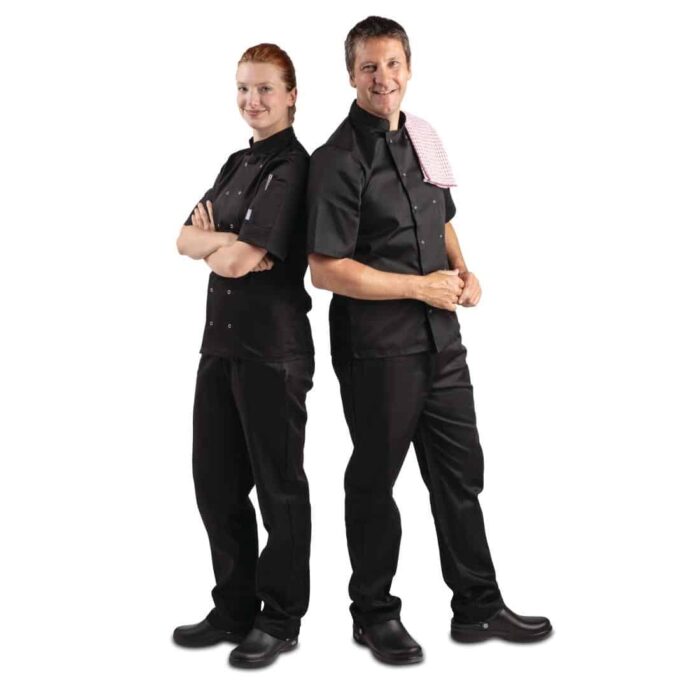 Whites Vegas Unisex Black Short Sleeve Chef Jacket