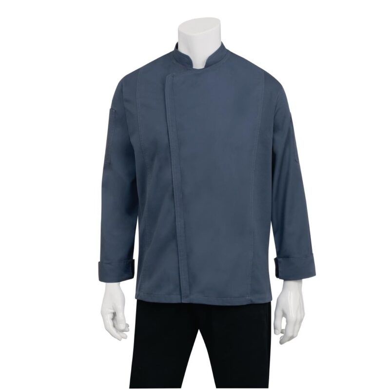 Chef Works Hartford Lightweight Zipper Blue Unisex Chef Jacket