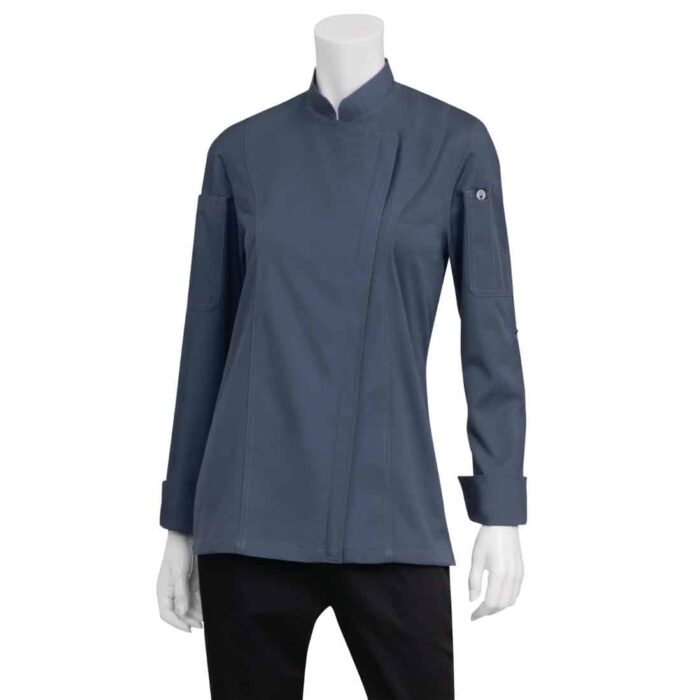 Chef Works Blue Hartford Lightweight Zip Womens Chef Jacket