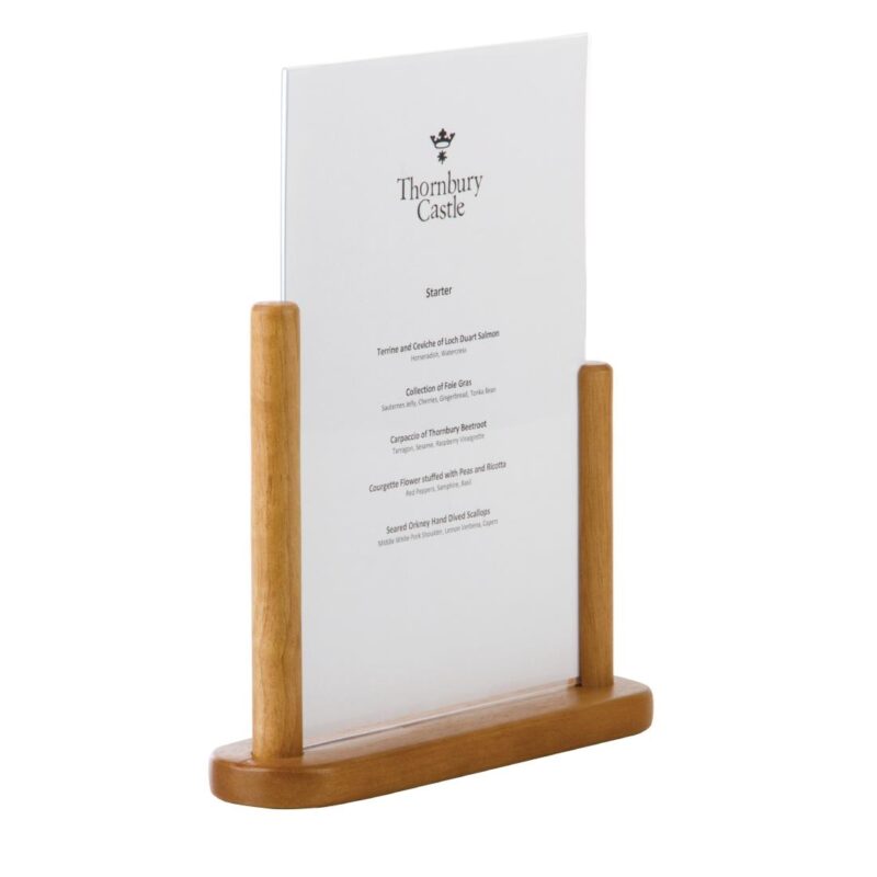 Securit Acrylic Menu Holder With Wooden Frame A4 - CE408 - Smart Hospitality Supplies