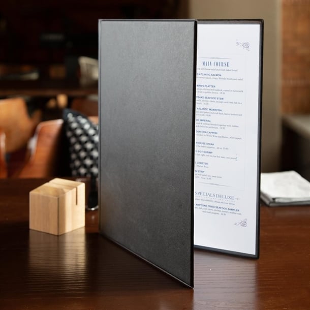Buy Olympia PVC Menu Cover Black A4 from Smart Hospitality Supplies