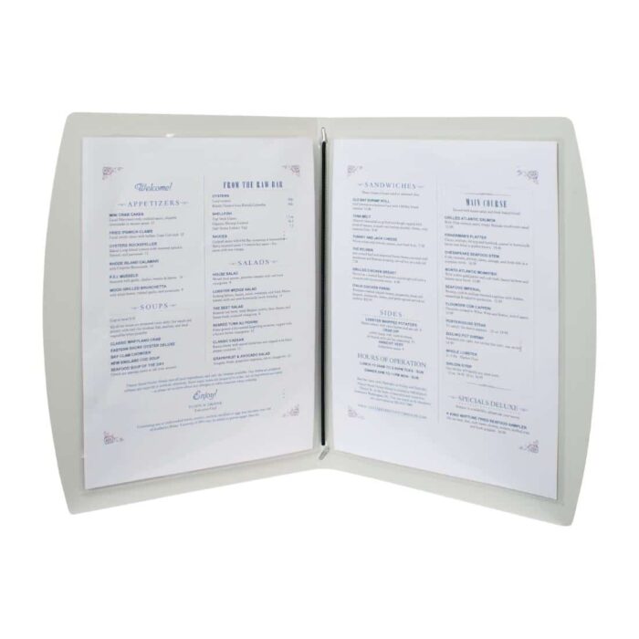 Securit Rio Menu Cover Silver A4