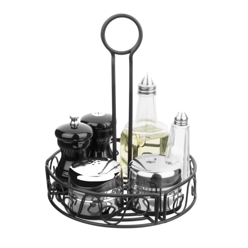 Olympia Wire Condiment Holder Black - Smart Hospitality Supplies