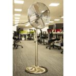 16" Oscillating Antique Brass Standing Fan - Electrical
