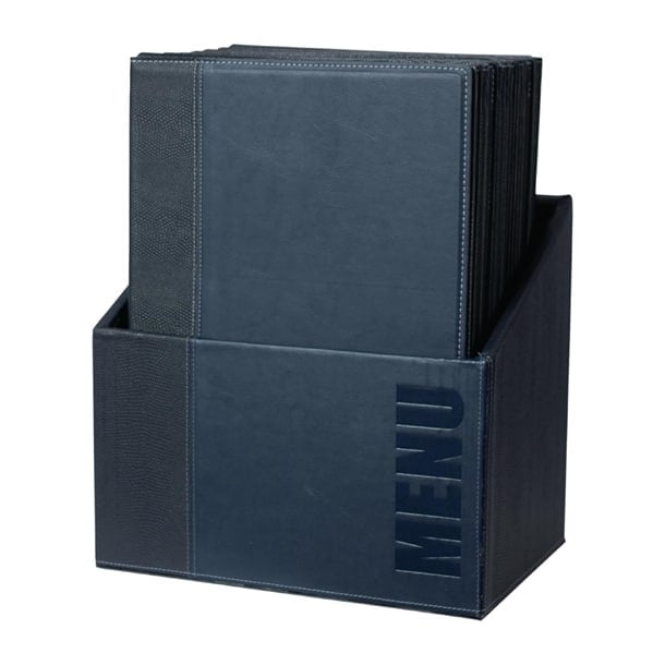 Securit Contemporary Menu Covers and Storage Box A4 Blue