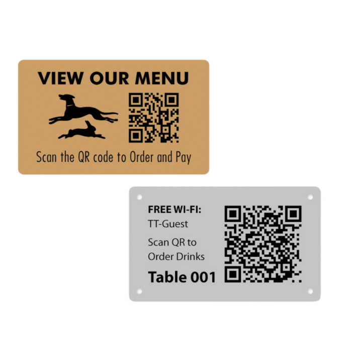 QR Code Table Number 100 x 60mm