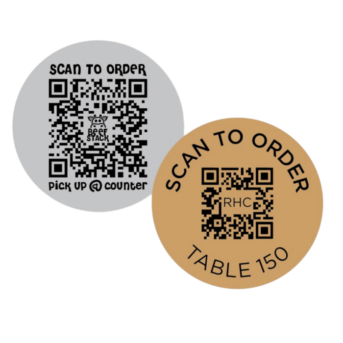 QR Code Table Number 60mm Disc