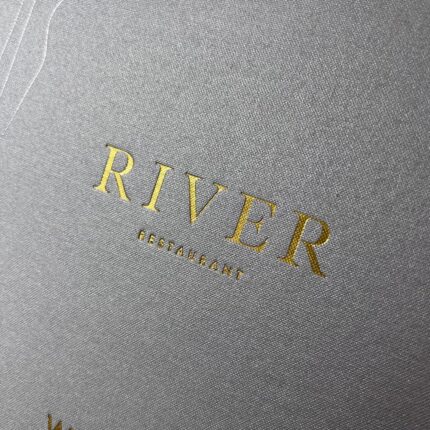 Buckram Menu Cover Gold and Silver Foil