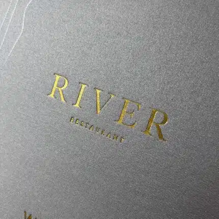 Buckram Menu Cover Gold and Silver Foil