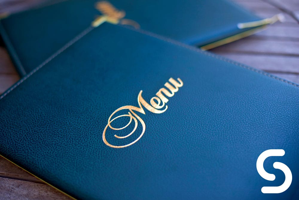 Dark Blue Leather Menu Cover - Smart Hospitality Supplies