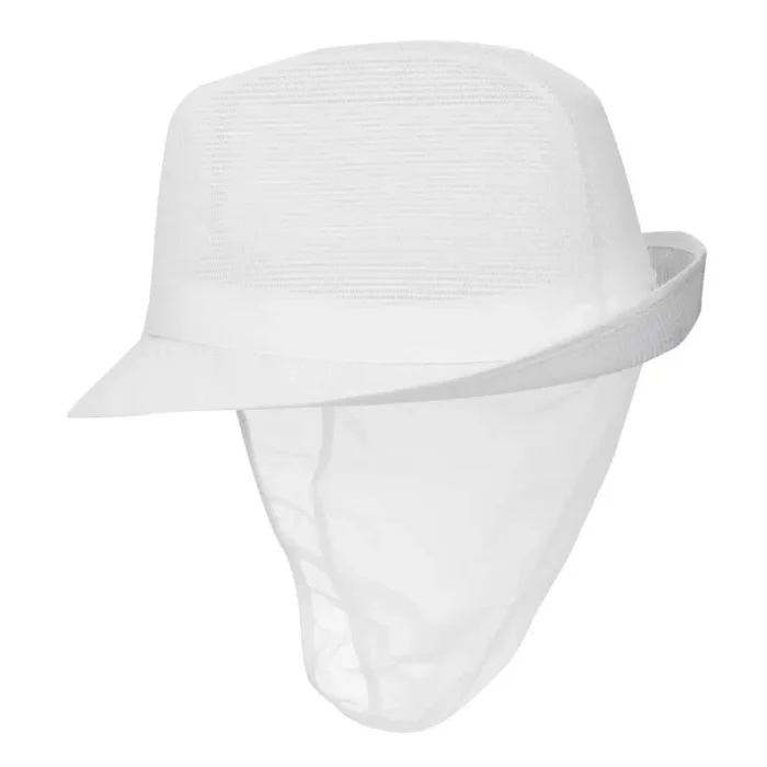 Trilby Hat with Net Snood White