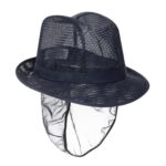 Trilby Hat with Net Snood Navy Blue