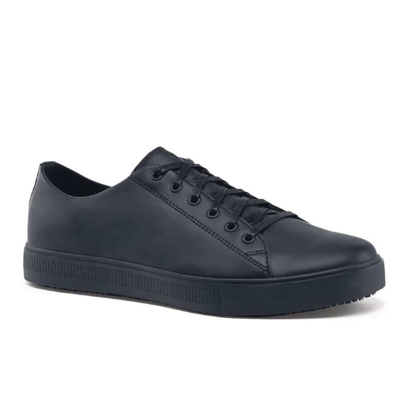 Shoes for Crews Mens Leather Slip On Black