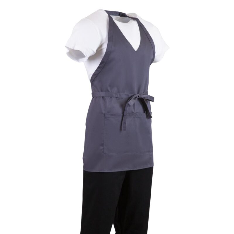 Whites V Neck Service Apron Charcoal