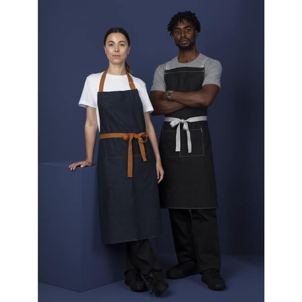 Southside X Cross Back Bib Apron Denim Black