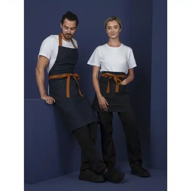 Southside Waist Apron Denim Blue Tan Ties