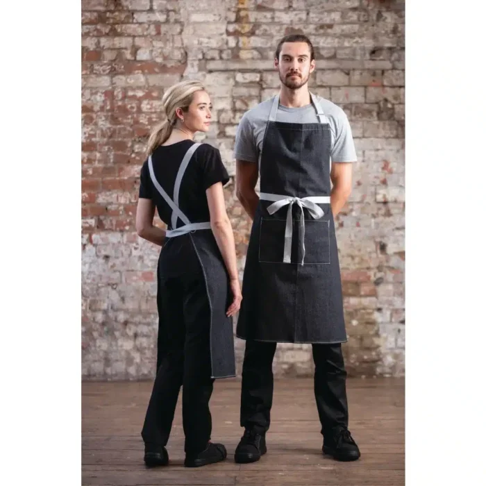 Southside X-Cross Back Bib Apron Denim Black