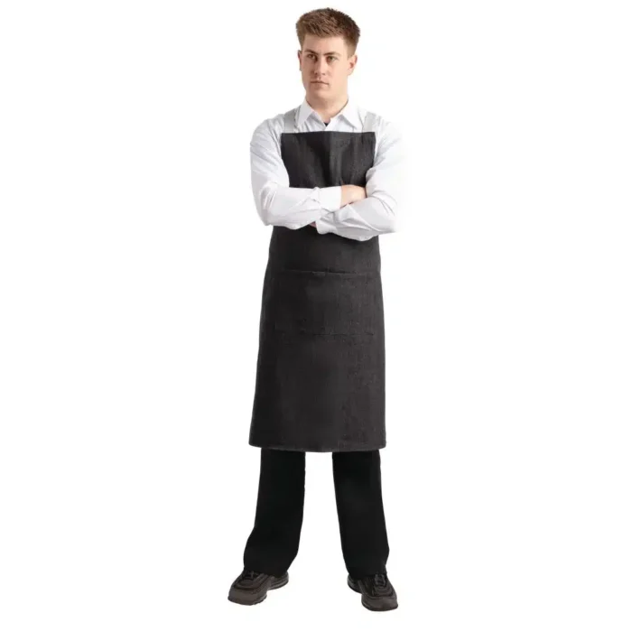 Southside X-Cross Back Bib Apron Denim Black