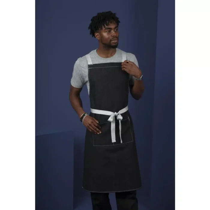 Southside X-Cross Back Bib Apron Denim Black