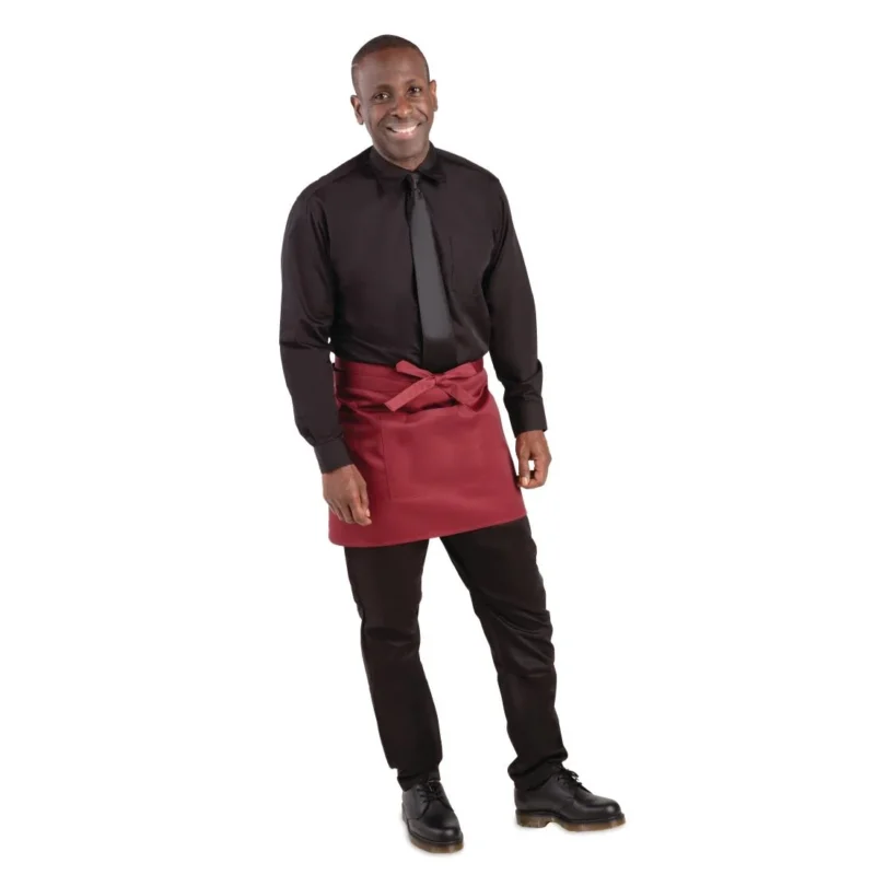 Whites Short Bistro Apron Burgundy