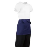 Whites Short Bistro Apron Navy Blue