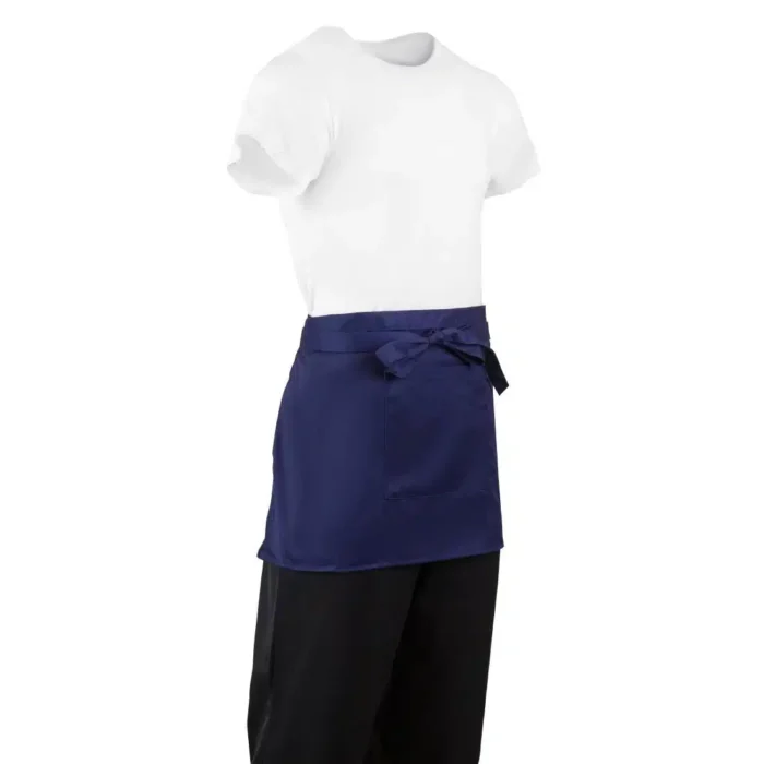 Whites Short Bistro Apron Navy Blue