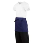 Whites Short Bistro Apron Navy Blue