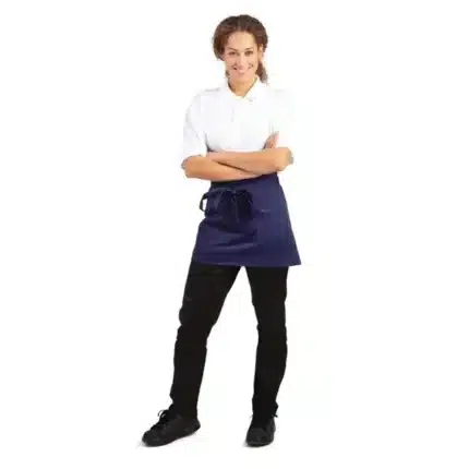 Whites Short Bistro Apron Navy Blue