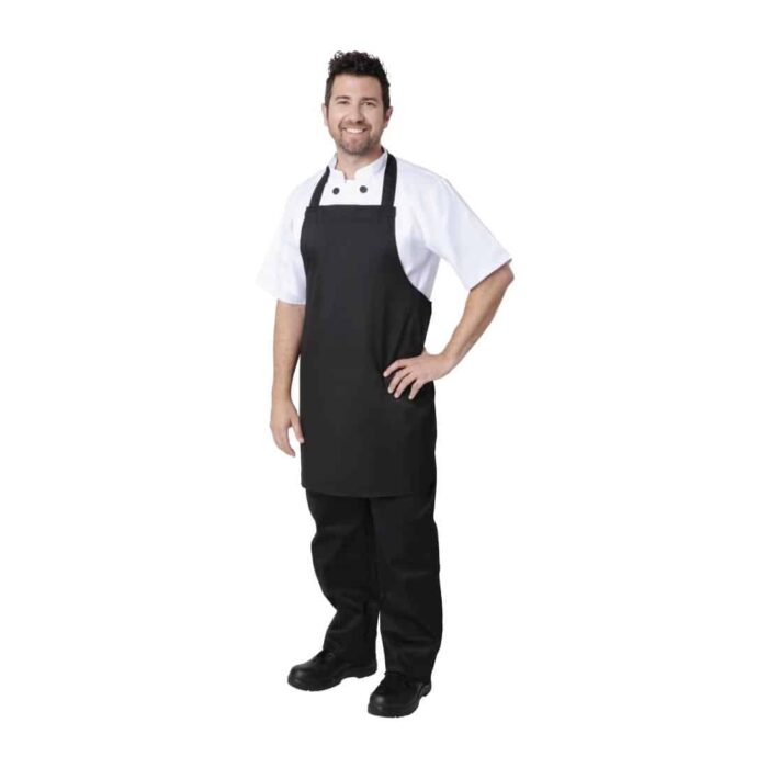 Nisbets Essentials Bib Aprons Polycotton Black (Pack of 2)