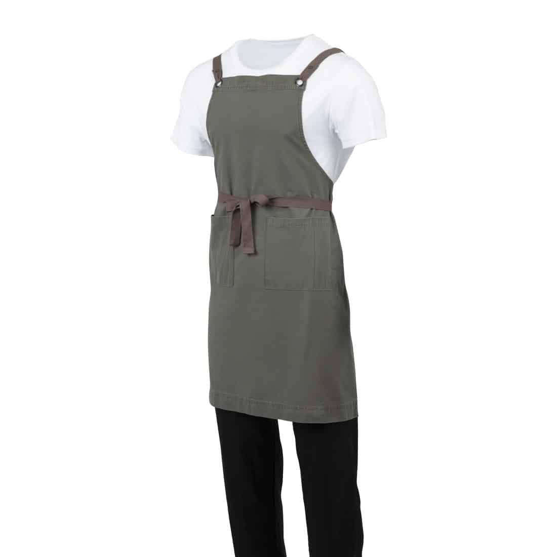 Canvas Bib Apron - Khaki | Boldric