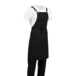 Southside Linen Blend Bib Apron Black