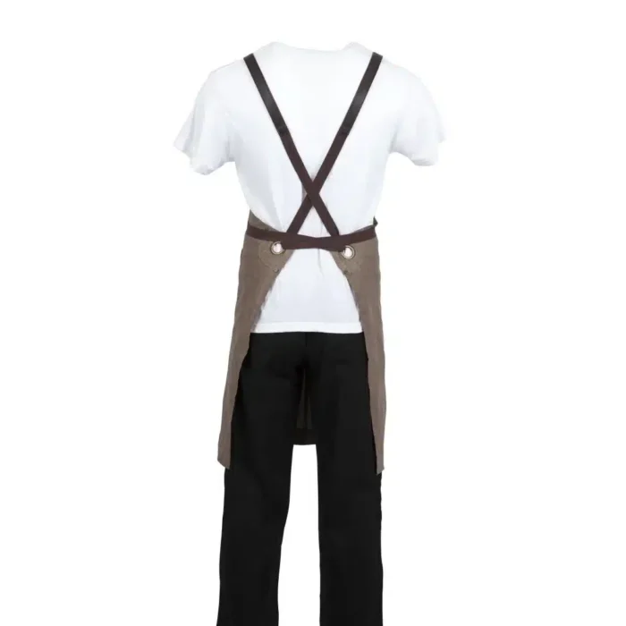 Southside Linen Blend Bib Apron Chocolate