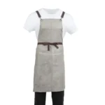 Southside Linen Blend Bib Apron Grey