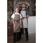 Southside Linen Blend Bib Apron Chocolate