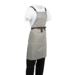 Southside Linen Blend Bib Apron Grey