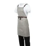 Southside Linen Blend Bib Apron Grey