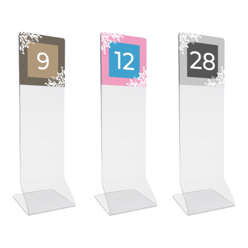 Clear Acrylic Tall Table Number - Smart Hospitality Supplies